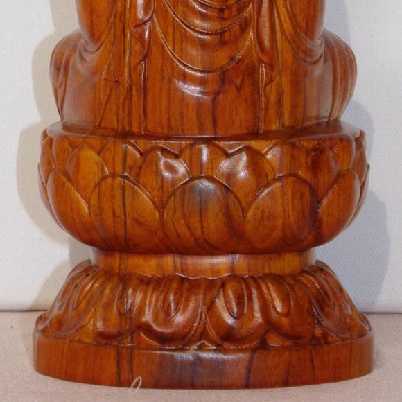 SHAKYAMUNI BUDDHA STATUE Solid Wood Rosewood Carving Meditation Home Altar NEW - Picture 12 of 14